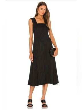 THEORY Square Panel Midi Dress Black Size M